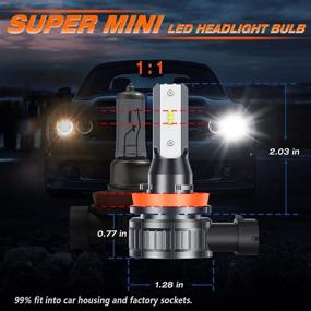 img 1 attached to 🚗 DR.CAR H11 9005 LED Headlight Bulbs Combo, 300% Bright Headlights High/Low Beam, Wireless All-in-One Conversion Kit, 6000K Cool White - Pack of 4