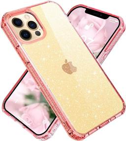 img 4 attached to 💎 MTVOOX iPhone 12 Pro Case Crystal Glitter, Clear & Shockproof Cover for Women & Girls (6.1”) - Pink 2020