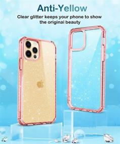 img 3 attached to 💎 MTVOOX iPhone 12 Pro Case Crystal Glitter, Clear & Shockproof Cover for Women & Girls (6.1”) - Pink 2020