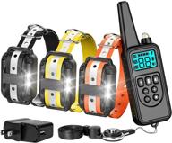 🐶 f-color dog training collar: 865 yards reflective strap shock collar for dogs - remote, light beep vibration shock - waterproof - for small, medium, and large breed dogs (up to 3 dogs supported) logo