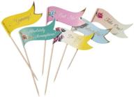 truly scrumptious talking tables tea party canape pick flags or cupcake decorations - perfect for birthdays, baby showers, and weddings! (pack of 24) logo