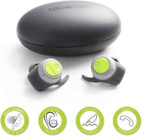 img 3 attached to 🎧 Boompods Boombuds True беспроводные наушники - идеальные спортивные наушники с Bluetooth, магнитным зарядным футляром, защитой от воды/пота IPX 4, мгновенным TWS-соединением.