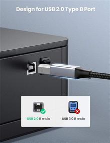 img 1 attached to 🔌 UGREEN Кабель USB C к USB B 2.0 для принтера - оплетенный кабель для принтеров и сканеров Epson, MacBook Pro, HP, Canon, Brother, Samsung и др. (3 фута)