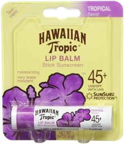 img 1 attached to 🏖️ Hawaiian Tropic SPF 45+ Tropical Lip Balm Stick Sunscreen, 0.14 oz (Pack of 4)