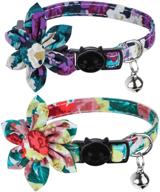 🐱 chede breakaway cat collar with bells - 2/1 pack - christmas & sunflower designs - adjustable collars for cats and small dogs - pet accessories logo