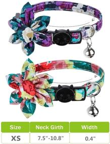 img 1 attached to 🐱 Chede Breakaway Cat Collar with Bells - 2/1 Pack - Christmas & Sunflower Designs - Adjustable Collars for Cats and Small Dogs - Pet Accessories