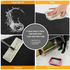 img 1 attached to 🐾 Honeycomb Double Layer Cat Litter Mat: Waterproof, Super Size, Easy Clean - Ultimate Cat Litter Trap!