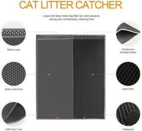 img 2 attached to 🐾 Honeycomb Double Layer Cat Litter Mat: Waterproof, Super Size, Easy Clean - Ultimate Cat Litter Trap!