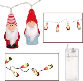img 1 attached to 🎅 Delicate Style Christmas Gnome LED String Lights: Festive Xmas Gnome Lights for Stunning Christmas Tree Decorations, Parties, and Weddings
