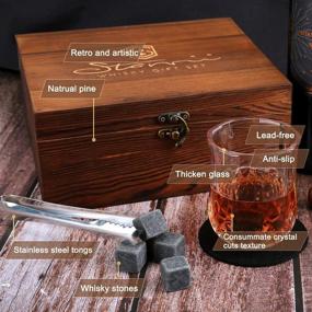 img 3 attached to 🥃 Men's Whisky Glass Set with 8 Granite Whisky Rocks and 2 Glasses – Ideal Father's Day, Valentine's Day, and Anniversary Gift