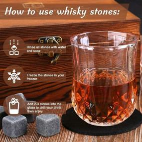 img 1 attached to 🥃 Men's Whisky Glass Set with 8 Granite Whisky Rocks and 2 Glasses – Ideal Father's Day, Valentine's Day, and Anniversary Gift