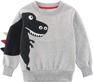 👕 boys' cotton pullover sweatshirt - casual crewneck long sleeve toddler top t-shirt for outdoor activities logo