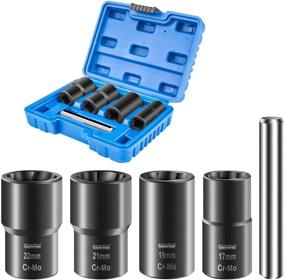 img 4 attached to 🔧 Luckyway 5-Piece Twist Socket Set: Premium Lug Nut Remover Tool Kit for Metric Bolts & Lug Nuts Extraction