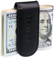 optimized leather money clip with magnetic banknote holder - essential men's accessory logo