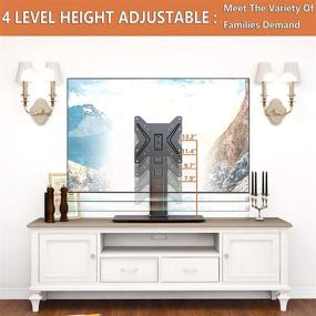 img 2 attached to Universal Swivel TV Stand/Table Top Base for 19-39 inch TVs | 90° Swivel, Adjustable Height, Heavy Duty Tempered Glass Base | Holds up to 99LBS HT02B-001