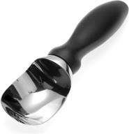 🍦 spring chef - premium stainless steel ice cream scoop: ideal kitchen tool for gelato, sorbet, and cookie dough [black] логотип