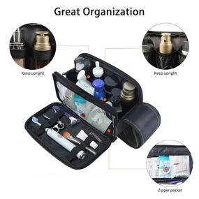 img 3 attached to 🧳 Men's Waterproof Toiletry Bag - Travel Dopp Kit Organizer for Toiletries & Shaving Accessories in Black