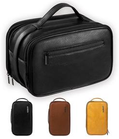 img 4 attached to 🧳 Men's Waterproof Toiletry Bag - Travel Dopp Kit Organizer for Toiletries & Shaving Accessories in Black