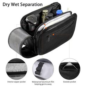 img 2 attached to 🧳 Men's Waterproof Toiletry Bag - Travel Dopp Kit Organizer for Toiletries & Shaving Accessories in Black