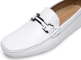 img 3 attached to JOUSEN Loafers Metal Buckle Driving Men's Shoes