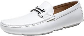 img 4 attached to JOUSEN Loafers Metal Buckle Driving Men's Shoes