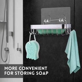 img 2 attached to 🧼 Wall Mounted Draining Soap Saver: Rectangle Bar Soapdish with Perforation for Shower Wall Tile - Replacement for Suction Soapholder - Double Soap Dish Holder for Bathroom