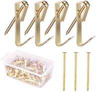 🖼️ premium 30lbs picture hangers: welza 100 pcs professional hooks for photo frames, heavy duty hanging kit for canvas, office, clock, mirror – wooden/drywall mounting solution with nails - 30lb logo
