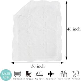 img 3 attached to 👶 Personalized Monogram Lightweight Embossed Scalloped Throw Blanket for Babies - MONOBLANKS Baby Quilt - Suitable for All Seasons (White)