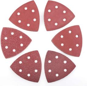 img 4 attached to 🔸 LotFancy Sanding Pad for Oscillating Multitool - 6-Hole, 60PCS Detail Sander Sandpaper - Assorted Grits (40-240) - Triangle Hook and Loop Sanding Sheets