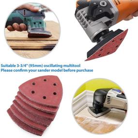 img 2 attached to 🔸 LotFancy Sanding Pad for Oscillating Multitool - 6-Hole, 60PCS Detail Sander Sandpaper - Assorted Grits (40-240) - Triangle Hook and Loop Sanding Sheets