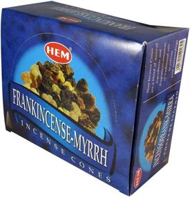 img 1 attached to Hem Frankincense and Myrrh Pack - 12 Boxes of 10 Handrolled Incense Cones Each - Traditionally Made in India - Natural Fragrance for Meditation, Yoga, Relaxation, Spirituality, Peace, and Healing