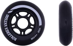 img 3 attached to 🛼 Rollerex VXT500 Inline Skate Wheels (2-Pack with Bearings, Spacers, and Washers) - Ideal for Hockey Roller Blades and Compatible as RipStik Wheel Replacements