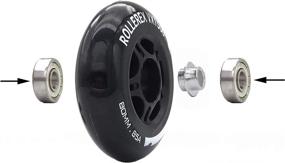 img 2 attached to 🛼 Rollerex VXT500 Inline Skate Wheels (2-Pack with Bearings, Spacers, and Washers) - Ideal for Hockey Roller Blades and Compatible as RipStik Wheel Replacements