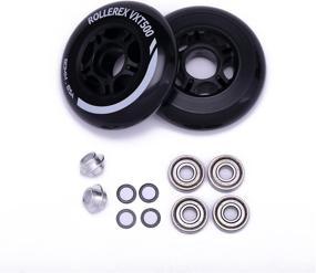 img 4 attached to 🛼 Rollerex VXT500 Inline Skate Wheels (2-Pack with Bearings, Spacers, and Washers) - Ideal for Hockey Roller Blades and Compatible as RipStik Wheel Replacements