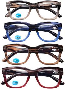 img 4 attached to 👓 Blue Light Blocking Reading Glasses: Stylish Anti Glare Computer Readers with Oversized Frames for Men and Women, 1.5 Power