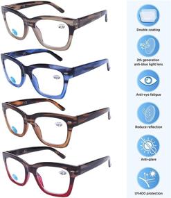img 3 attached to 👓 Blue Light Blocking Reading Glasses: Stylish Anti Glare Computer Readers with Oversized Frames for Men and Women, 1.5 Power