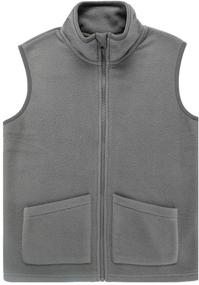 img 4 attached to 🧥 Soft and Cozy Fleece Vest for Kids - UNACOO Classic Fit (Ages 3-12 Years)