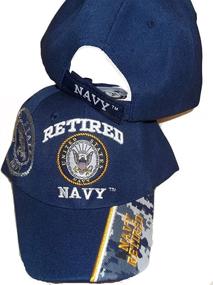 img 1 attached to 🎩 USA Retired Navy Baseball Hat - Blue Ball Cap for US Veterans with Embroidered Styling