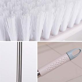 img 2 attached to 🧽 Versatile Floor Scrub Brush for Efficient Cleaning – Rotatable 6.3in Wide Bathroom Bathtub Shower Tile Grout Scrubber with 35.4in Long Handle – Ideal for Hard-to-Reach Areas – White