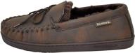 bearpaw men's chocolate aztec moccasin logo