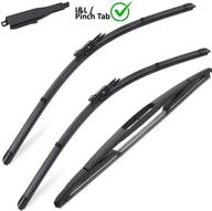 🚗 high-quality front and rear windshield wiper blade set for ford escape 2012-2008 - perfect replacement kit including 20-inch, 20-inch, and 12-inch original equipment factory wiper blades with i&l pinch tab (set of 3) logo