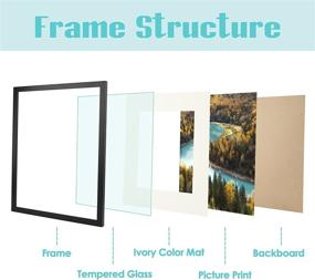 img 1 attached to 🖼️ Premium 16x20 Picture Frame with Ivory Mat - Showcase 11x14 Photos - Wide Molding - Built-in Hanging Features - Wall Mounting Hardware Included (Black, Frametory)