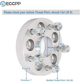img 3 attached to 🔧 ECCPP 25 мм (1") ступица с центральной фиксацией для колесных проставок адаптеров 5x100 до 5x114.3, 56.1 CB - идеально подходит для Impreza, Forester, 9-2X