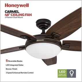 img 3 attached to Honeywell Carmel 48-Inch Ceiling 🔅 Fan: Remote Control, Reversible Blades, Bronze Finish