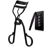 💁 kaasage black professional eyelash curler tweezers for women - curl open-eye eyelashes naturally in seconds with no pinching, no pulling. includes refill silicone pads for long lasting results logo