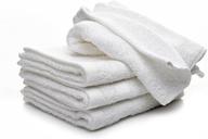 🧺 premium eco towels 24-pack: natural cotton washcloths, 12 x 12 inch, machine washable rags for bathroom and cleaning (white) logo