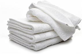 img 1 attached to 🧺 Premium Eco Towels 24-Pack: Natural Cotton Washcloths, 12 x 12 Inch, Machine Washable Rags for Bathroom and Cleaning (White)