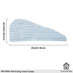 img 3 attached to 🚿 Полотенце для волос "Секущаяся шапочка-турибан" - Легкий волокнистый аксессуар для волос для женщин - Полотенце для душа с хорошей впитываемостью - Купальная шапка для мамы, дочери и девочек - Мягкая и быстросохнущая - Набор из 2 штук от CasaVida