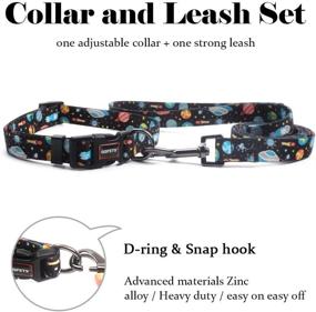 img 3 attached to 🌟 Adjustable Personalized QQPETS Dog Collar Leash Set: Basic Collars with Handle for Training, Walking, and Running Medium or Large Dogs - Starry Sky Pattern