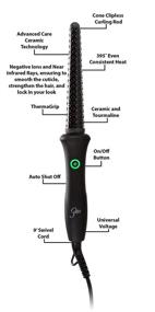 img 3 attached to 🔥 Sultra The Bombshell Rod Curling Iron: Олигональная укладка с защитной термо-перчаткой.